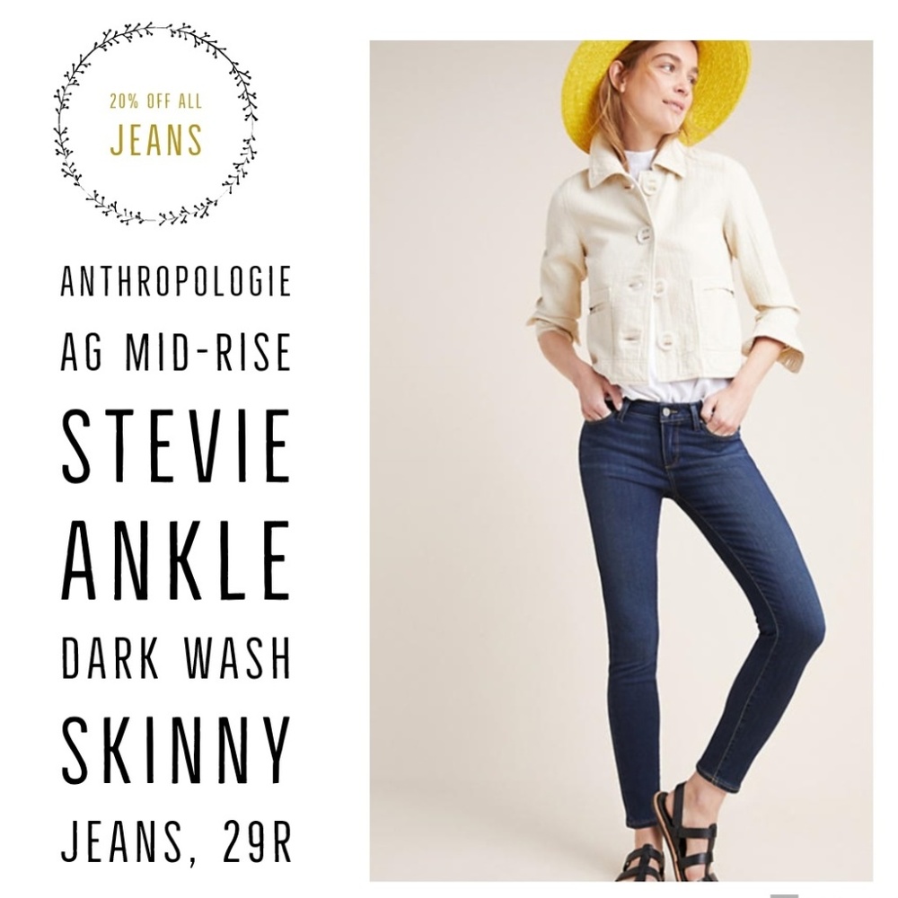 Anthropologie AG Stevie Ankle Mid-Rise Slim Jeans